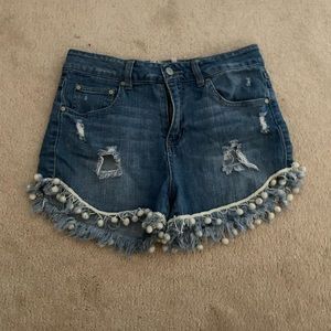 Pom Pom Jean Shorts